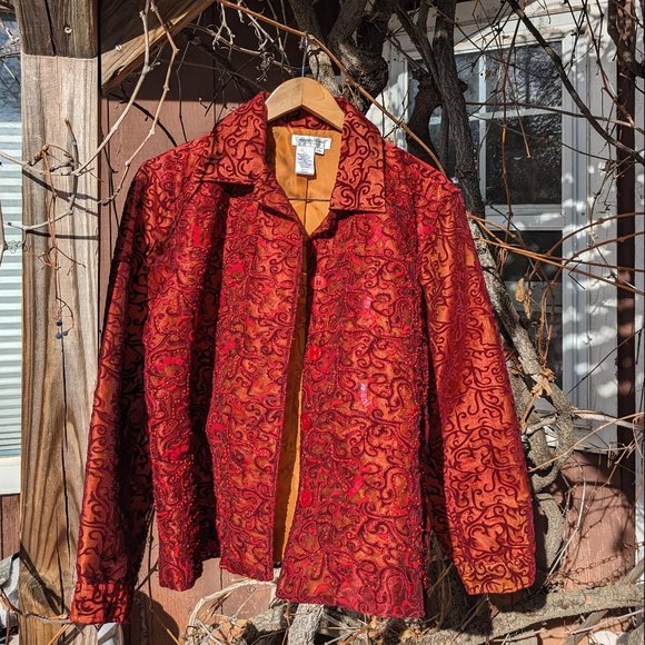 Gorgeous Textured Cranberry Red Jacket - Picture 6 of 14